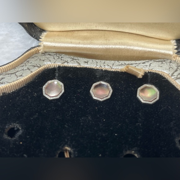 Antique Krementz men’s cufflink and buttons platinum and gold - Picture 8 of 11